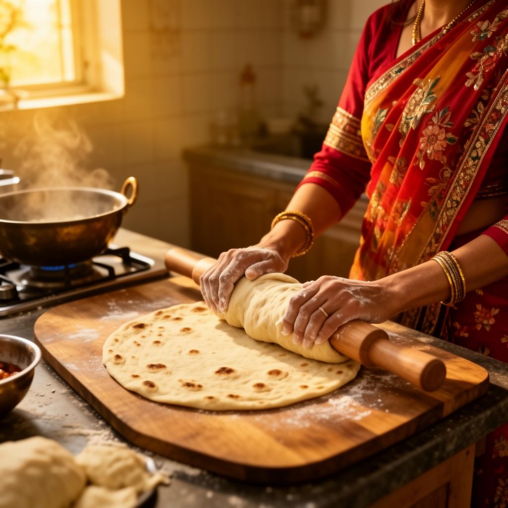 Hand-rolled rotis
